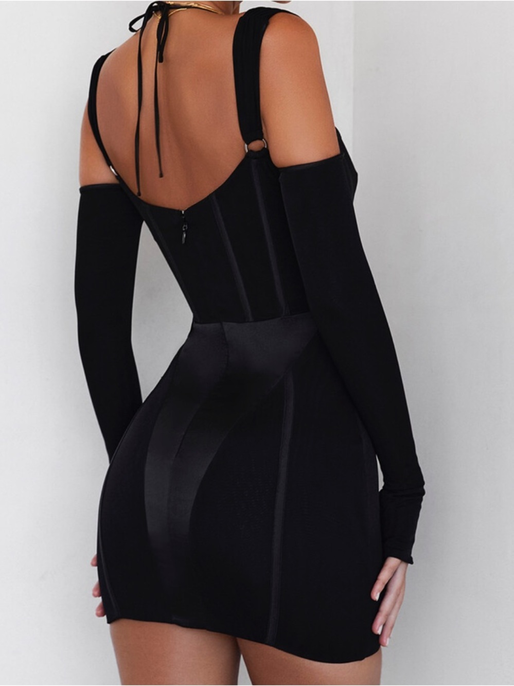 Mistress Rocks by House of Cb Black Mesh cutout Corset Mini Dress - Picture 6 of 6